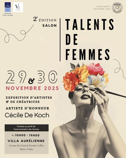 Salon Talents de Femmes 2025 pour artistes et artisanes créatives à Fréjus Saint-Raphaël – Dernières places disponibles sur sélection finale